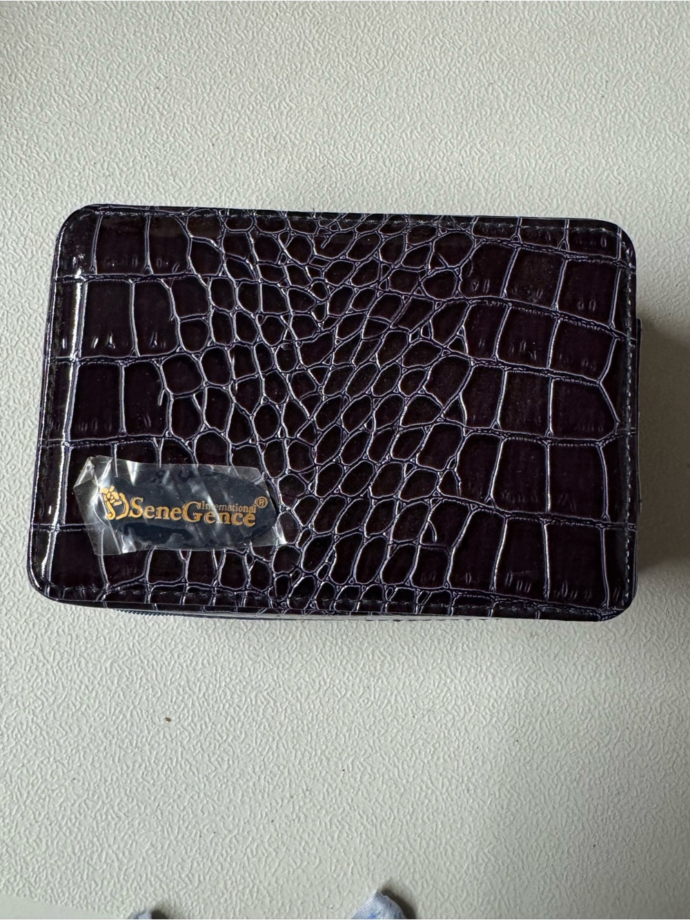 SeneGence Croc-Embossed Leather Makeup Case